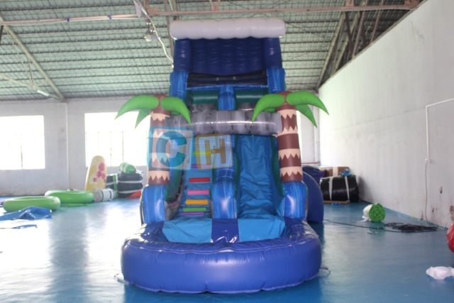 Inflatable pool and slide