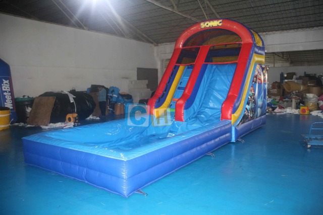 Inflatable inground pool slide