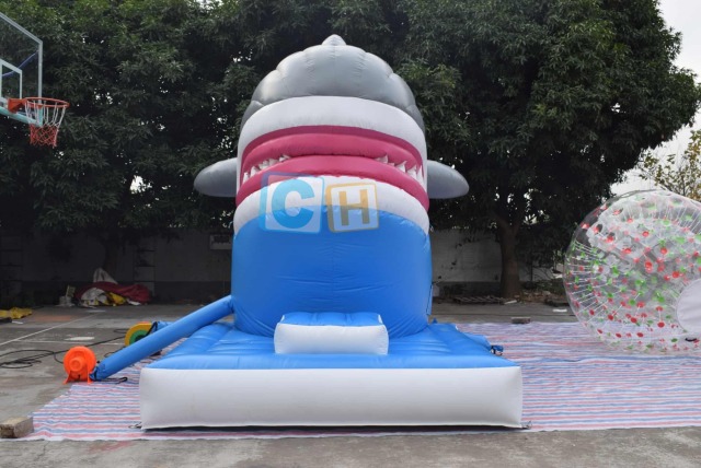 Inflatable pool slides for inground pools