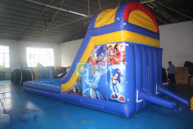 Inflatable inground pool slide