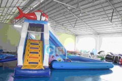 Giant inflatable pool slide