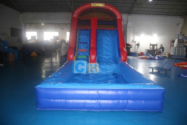 Inflatable inground pool slide