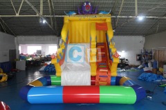 Giant inflatable pool with slide