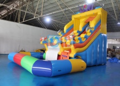 Giant inflatable pool with slide