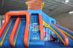 Pool with inflatable slide