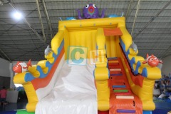 Giant inflatable pool with slide