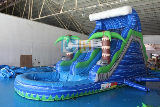 Inflatable water slide for adults