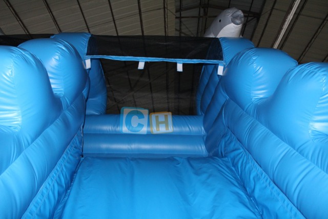 Inflatable swimming pool and slide