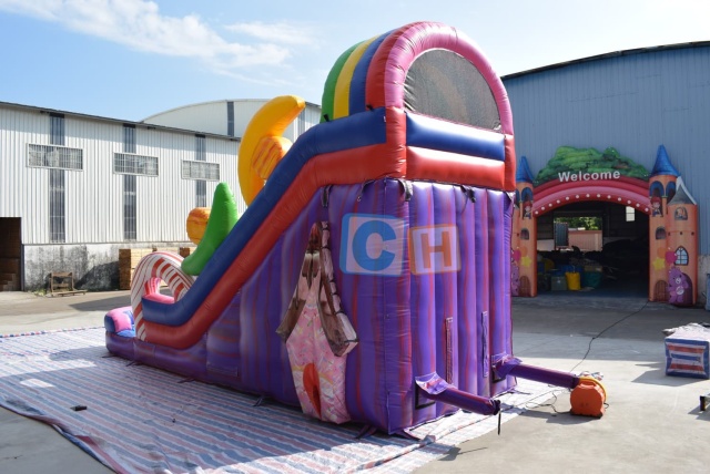 Inflatable bounce house water slide