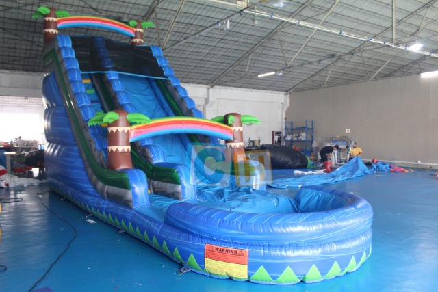 Inflatable water slide for adults