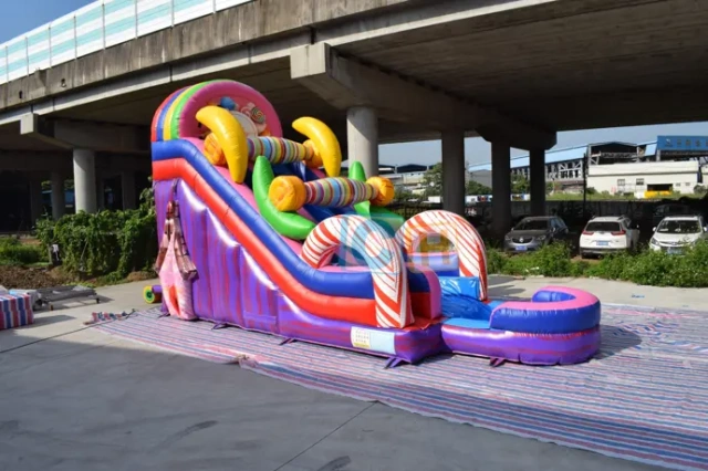 Inflatable bounce house water slide