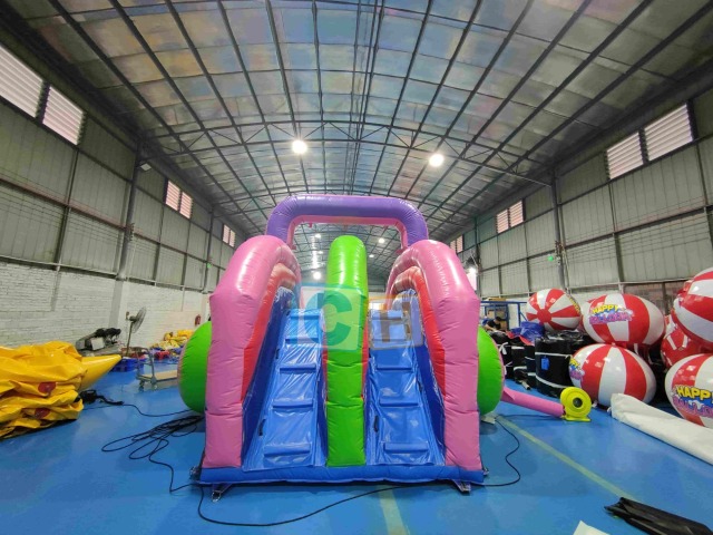 Double water slide inflatable