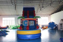 Inflatable swimming pool and slide