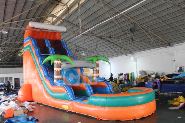 Commercial grade inflatable water slide