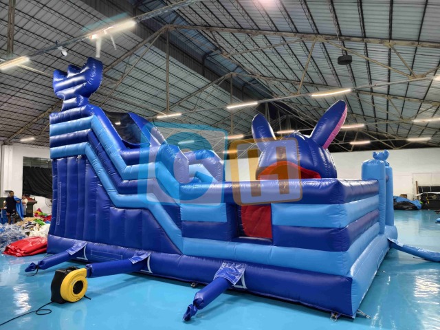 Large STICH Inflatable Bounce With Slide For Sale