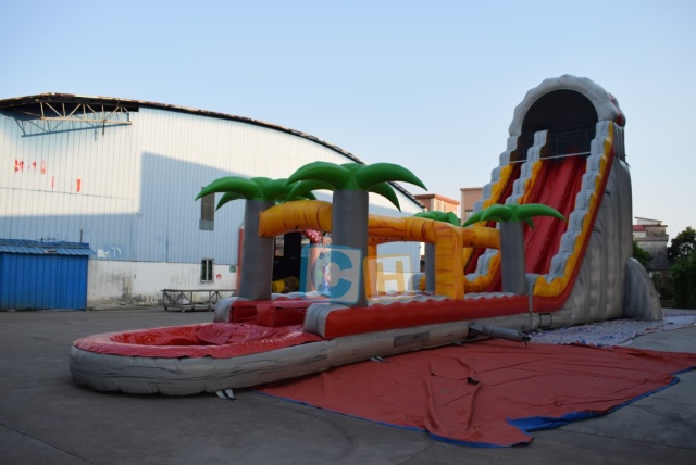 Large inflatable water slide for adults