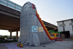 Large inflatable water slide for adults