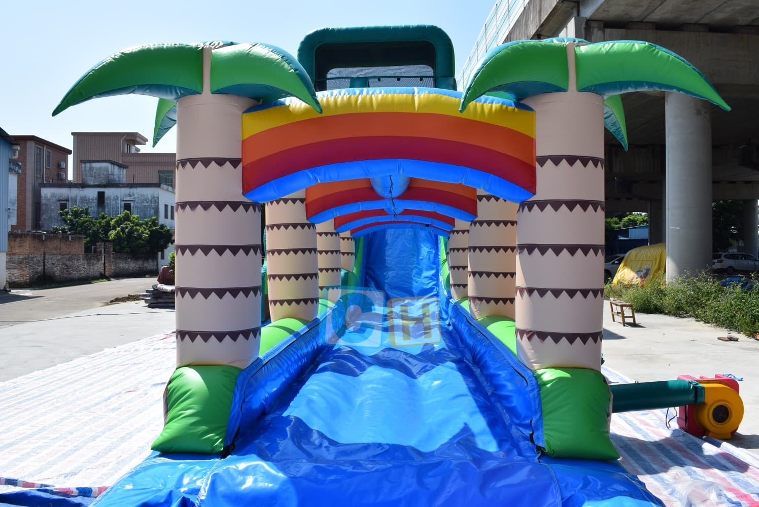 Large inflatable water slide