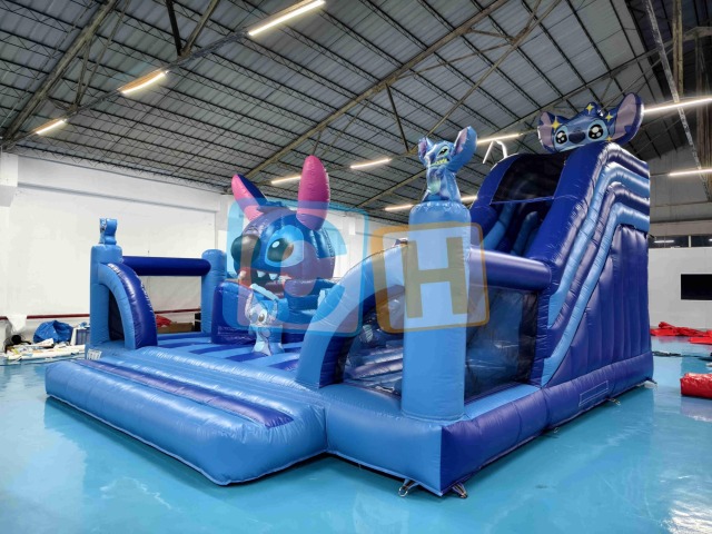 Large STICH Inflatable Bounce With Slide For Sale
