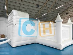 White Giant Inflatable Slide with Heavy Duty Wedding Bouncer