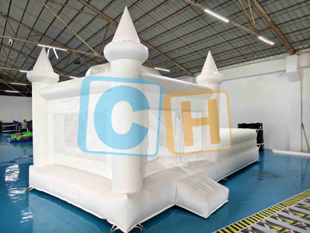 White Giant Inflatable Slide with Heavy Duty Wedding Bouncer