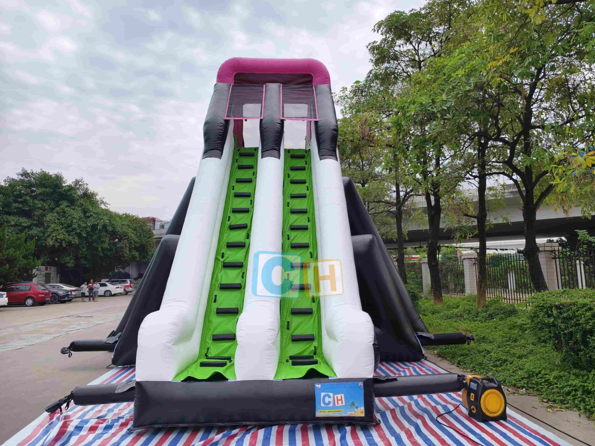 Giant inflatable water slide