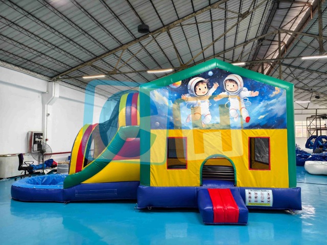 Astronaut Inflatable Jump 'n Slide Bounce House