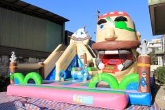 The playground inflatables combo dry slide