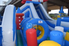 Rocket theme inflatable kids playground