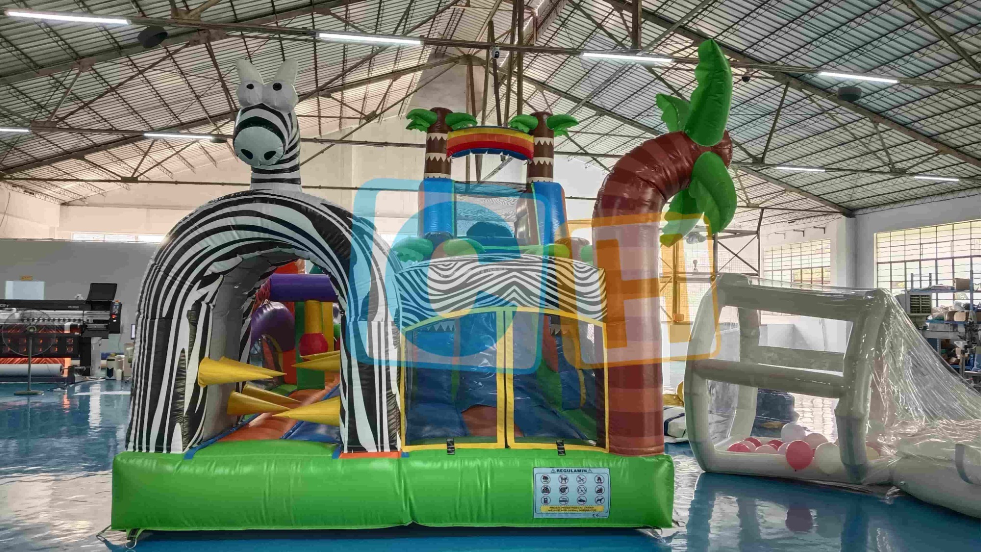 Jungle Theme Bouncy House With Slide