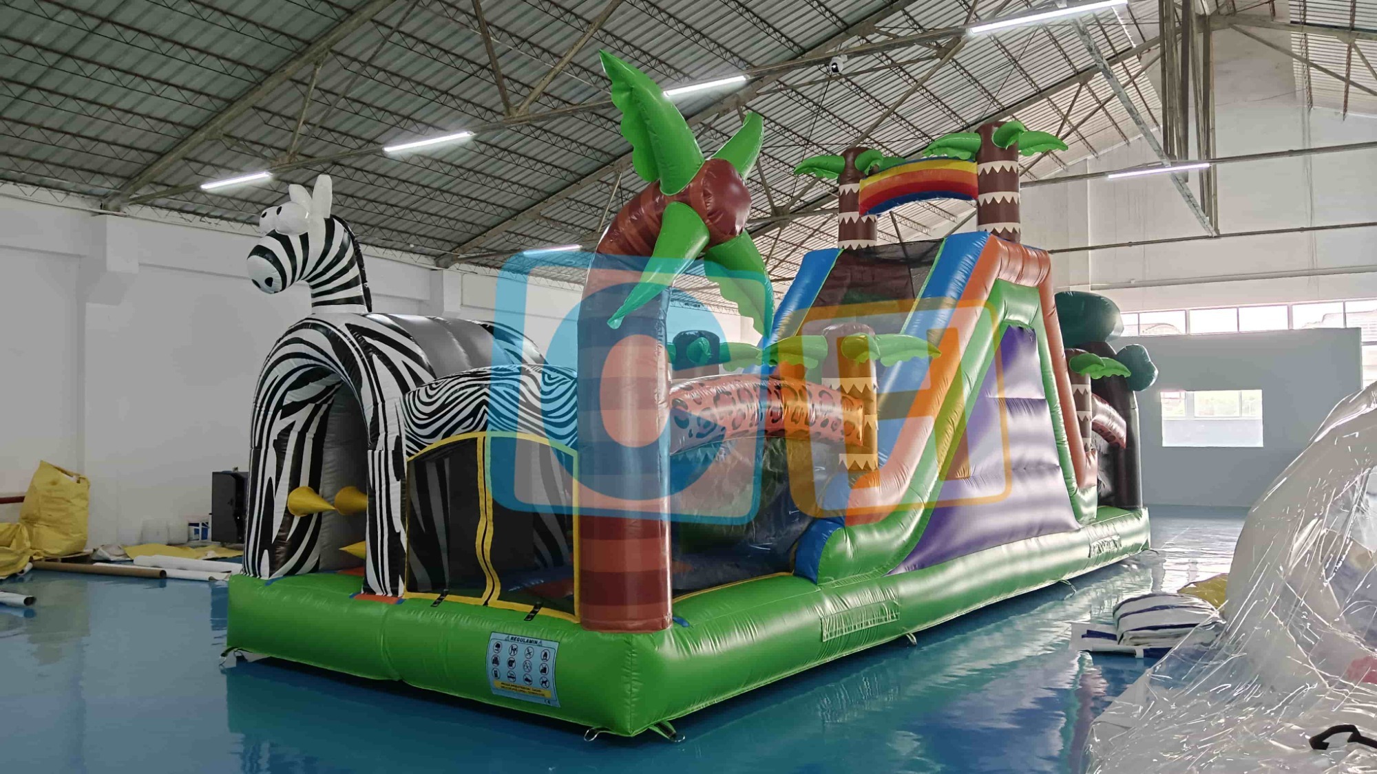 Jungle Theme Bouncy House With Slide