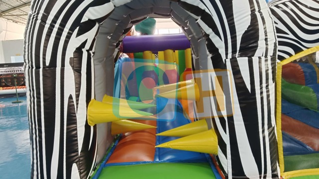 Jungle Theme Bouncy House With Slide