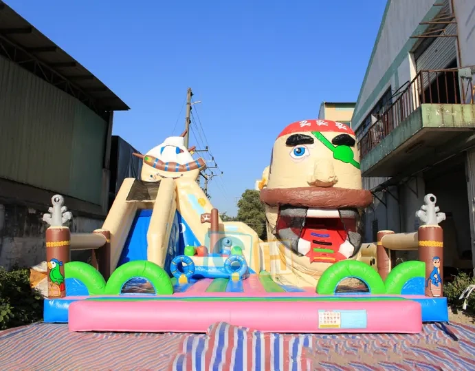 The playground inflatables combo dry slide