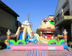 The playground inflatables combo dry slide