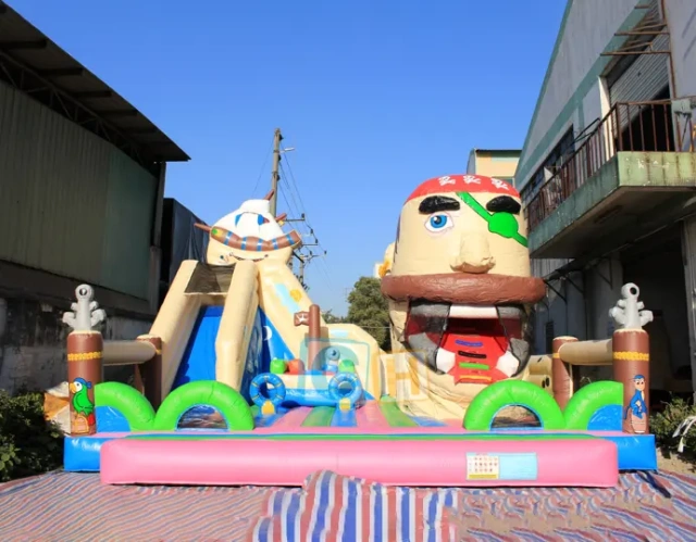 The playground inflatables combo dry slide