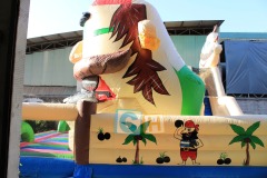 The playground inflatables combo dry slide