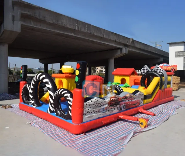 Indoor inflatable race car playground for sale