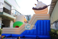 The playground inflatables combo dry slide