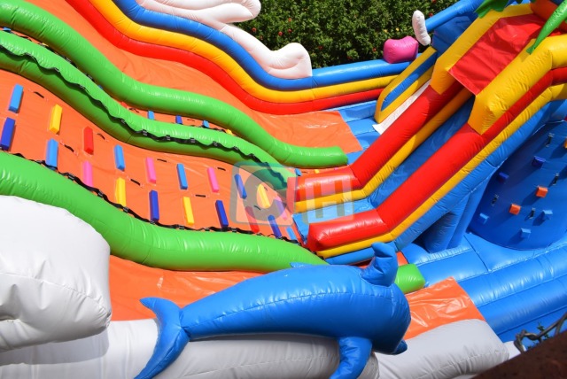 Playground inflatable fun city with dry slide