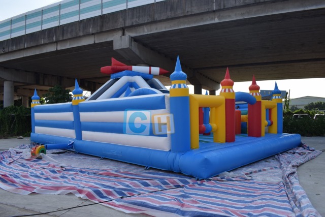Rocket theme inflatable kids playground