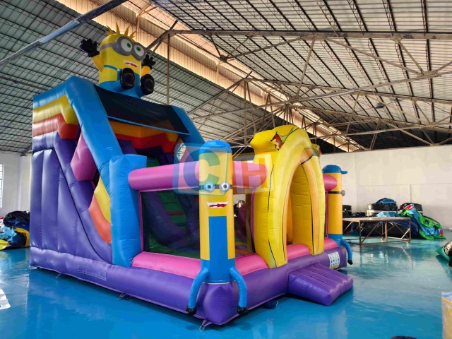 Indoor inflatable playground with bounce slide
