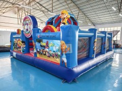 Inflatable indoor playground equipment with slide