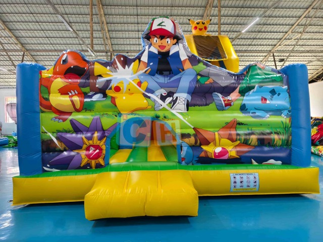 Pikachu theme inflatables playground combo slide