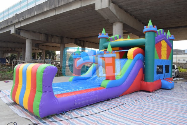 Colorful Inflatable Bouncing Combo With Slide