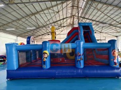 Inflatable indoor playground equipment with slide