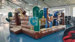 Cowboy Dry Bounce House With Slide