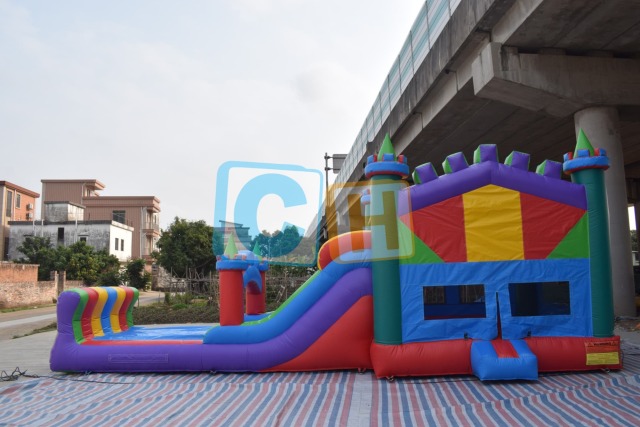 Colorful Inflatable Bouncing Combo With Slide
