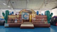 Cowboy Dry Bounce House With Slide