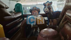 Cowboy Dry Bounce House With Slide