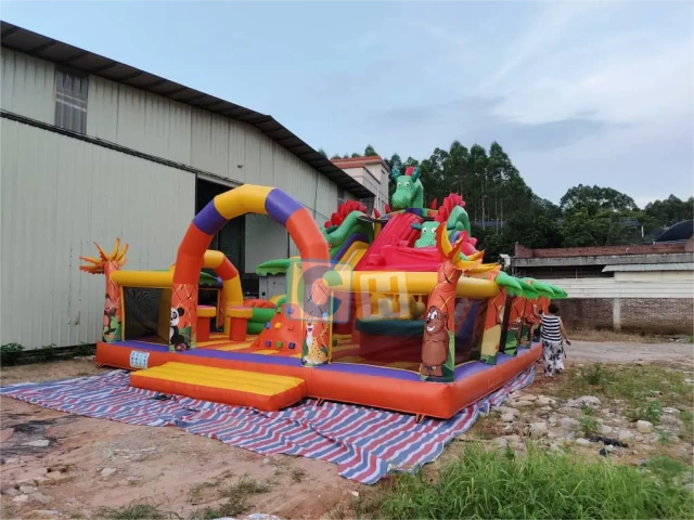 Largest dragon theme inflatable playground